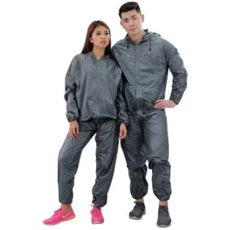 Happy fit sauna suit with zipper and hood baju sauna original