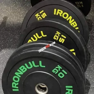 Plat Beban Set 5-20kg 5cm Black Rubber Bumper Plate Ironbull Iron Bull