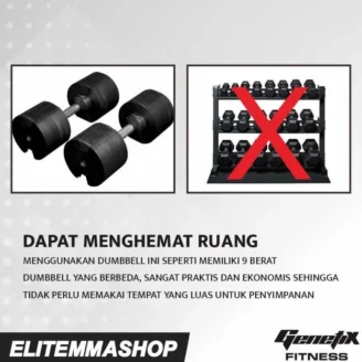GENETIX FIT ADJUSTABLE DUMBBELL BARBELL SET