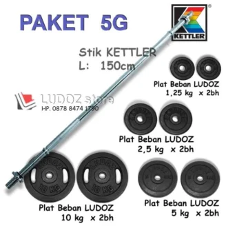 Paket-5G Dumbbell Set stik KETTLER Dumbell/Dambel/Barbel/Barbell LUDOZ